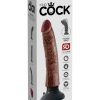 King Cock Vibrating Realistic Dildo Waterproof Brown 7 Inch - Image 2
