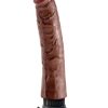King Cock Vibrating Realistic Dildo Waterproof Brown 7 Inch - Image 3