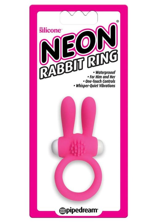 Neon Silicone Rabbit Ring Waterproof Pink - Image 2