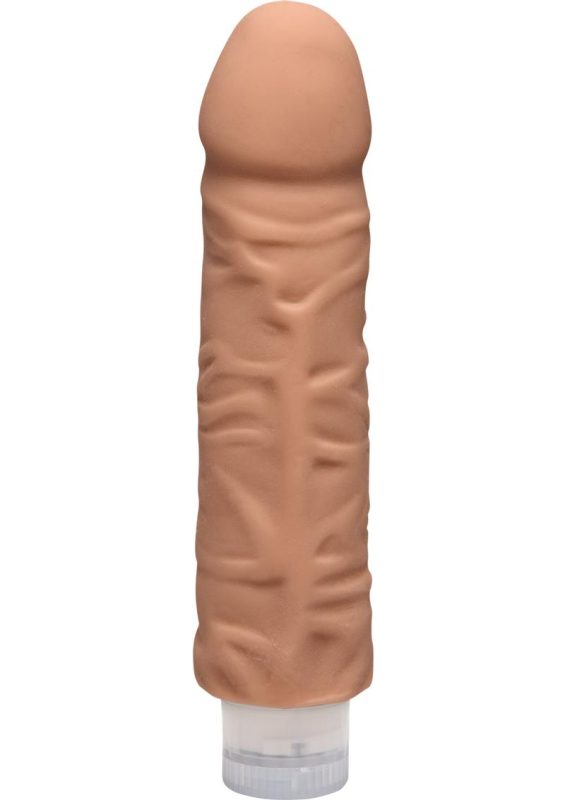 The D Shakin D Ultraskyn Vibrating Dildo 7in - Caramel