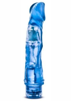 B Yours Vibe 6 Vibrating Dildo 9in - Blue