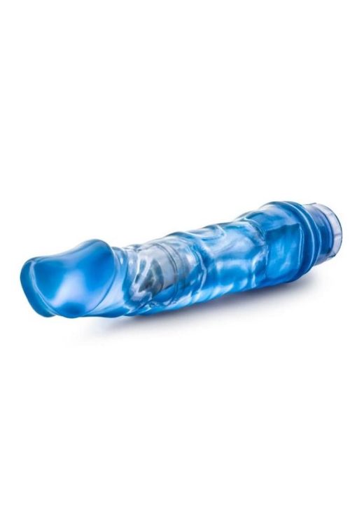 B Yours Vibe 06 Realistic Vibrating Jelly Dong Waterproof Blue 9 Inch - Image 3