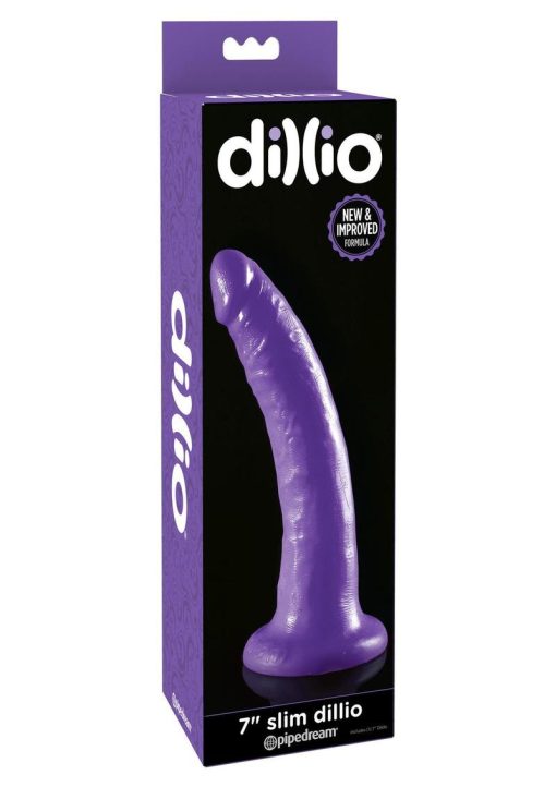 Dillio Realistic Slim Dildo Purple 7 Inches - Image 2