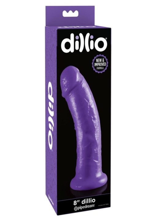 Dillio Realistic Dildo Purple 8 Inches - Image 2