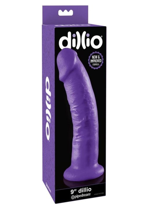 Dillio Realistic Dildo Purple 9 Inches - Image 2