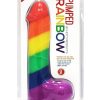 Pumped Rainbow Silicone Realistic Dildo With Balls 9 Inch - Image 2