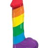 Pumped Rainbow Silicone Realistic Dildo with Balls 9in - Multicolor