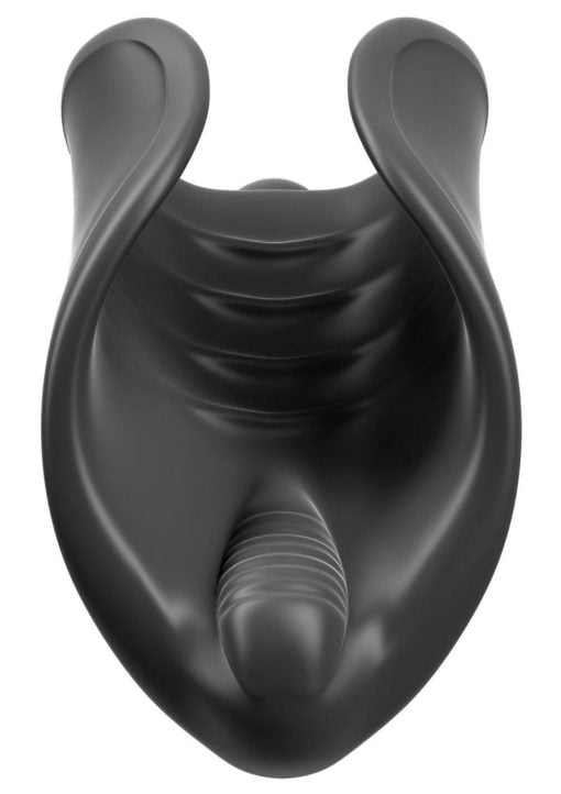 PDX Elite Vibrating Silicone Stimulator Stroker Black - Image 3