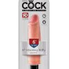 King Cock Vibrating Stiffy Realistic Dildo Waterproof Flesh 6 Inch - Image 2