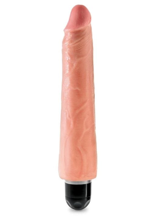 King Cock Vibrating Stiffy Dildo 9in - Vanilla