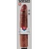 King Cock Vibrating Stiffy Realistic Dildo Waterproof Brown 10 Inch - Image 2