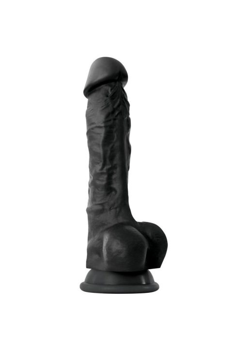 Colours Pleasures Silicone Dildo 7in - Black