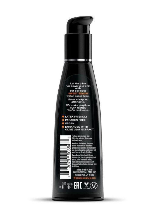Wicked Aqua Flavored Water Based Lubricant Sweet Peach 4 Ounce - Image 2
