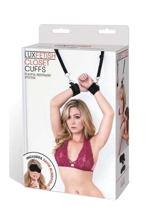 Lux Fetish Closet Cuffs Adjustable Playful Restraint System 4 Piece Set Black - Image 2