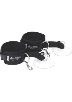 Lux Fetish Sexy Suction Shower Cuffs Adjustable (2 piece set) - Black