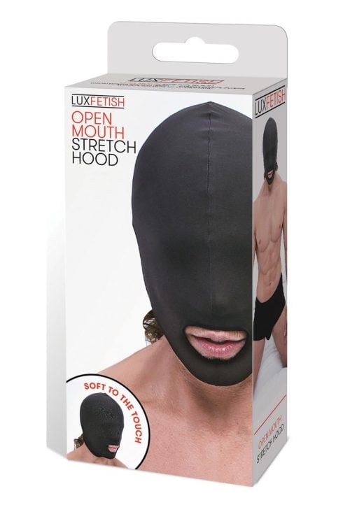 Lux Fetish Open Mouth Stretch Hood Black One Size Fits All - Image 2