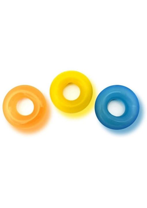 Rascal The D-Ring Glow X3 Glow In The Dark Cockrings Assorted Colors 3 Each Per Set