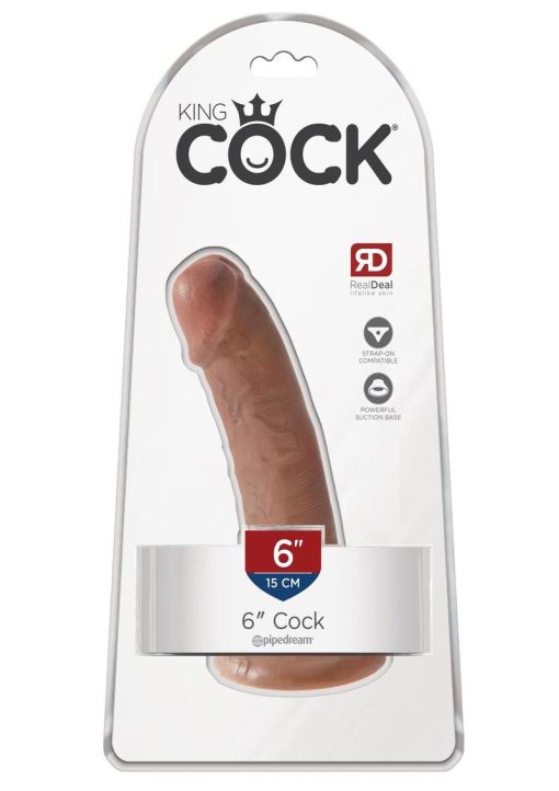 King Cock Realistic Dildo Waterproof Tan 6 Inch - Image 2