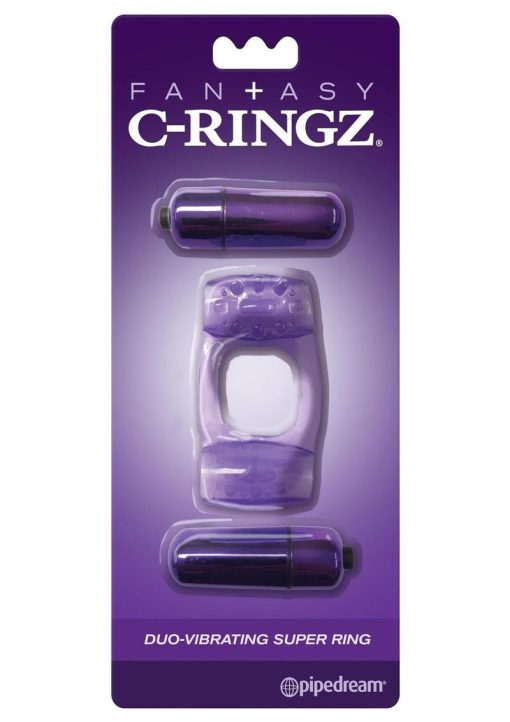 Fantasy C-Ringz Duo-Vibrating Super Ring With Clitoral Stimulation Waterproof Purple - Image 2