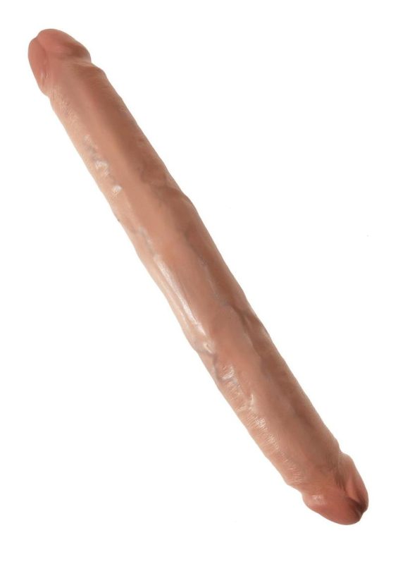 King Cock Slim Double Dildo 12in - Caramel