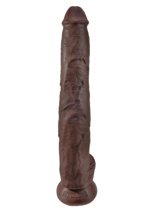 King Cock Realistic Dildo With Balls Brown 14 Inch - Image 3