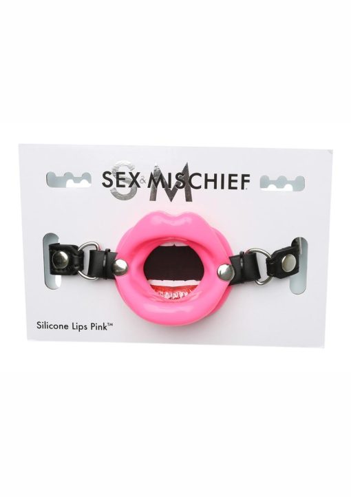 Sex And Mischief Silicone Lips Open Mouth Gag Pink - Image 2