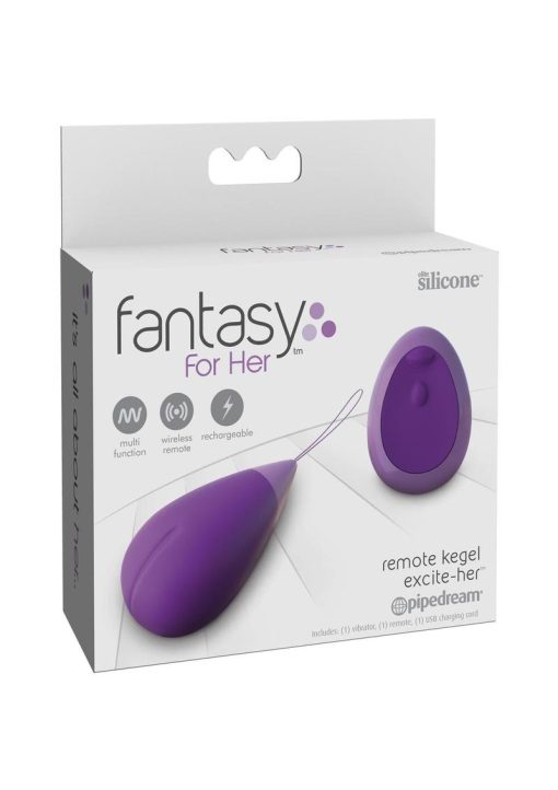 Fantasy For Her Silicone Wireless Remote Kegel Excite Her Waterproof Purple - Image 2