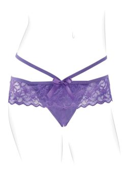 Fantasy Fore Her Thrill Her Crotchless Panty Vibe with Remote Control - Purple