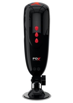 PDX Elite Rechargeable Dirty Talk Starter Masturbator - Pussy - Vanilla/Black