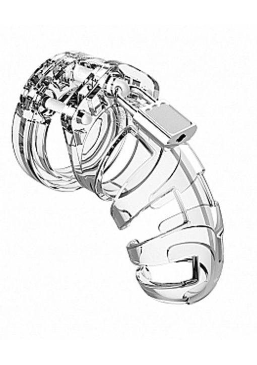 Man Cage Model 02 Male Chastity With Lock Clear 3.5 Inch - Image 2