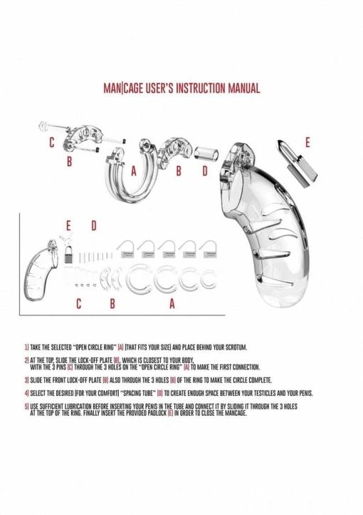 Man Cage Model 03 Male Chastity With Lock Clear 4.5 Inch - Image 4