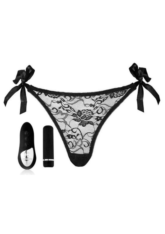 Nu Sensuelle Pleasure Panty Vibe Rechargeable Silicone with Bullet and Remote Control - Black