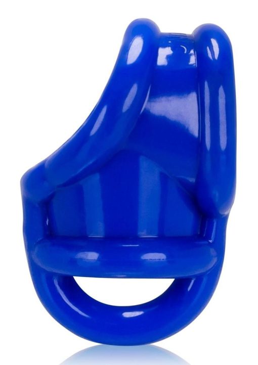 Ballsling With Ballsplitter Cockring Police Blue - Image 4