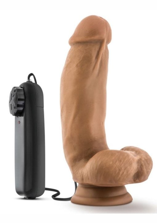 Coverboy MMA Fighter Vibrating Cock with Balls and Wired Remote Control 7in - Caramel