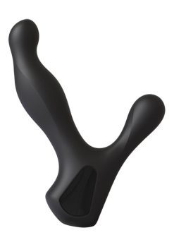 OptiMALE Rimming P-Massager Rechargeable Silicone Vibrating and Rotating Prostate Stimulator - Black