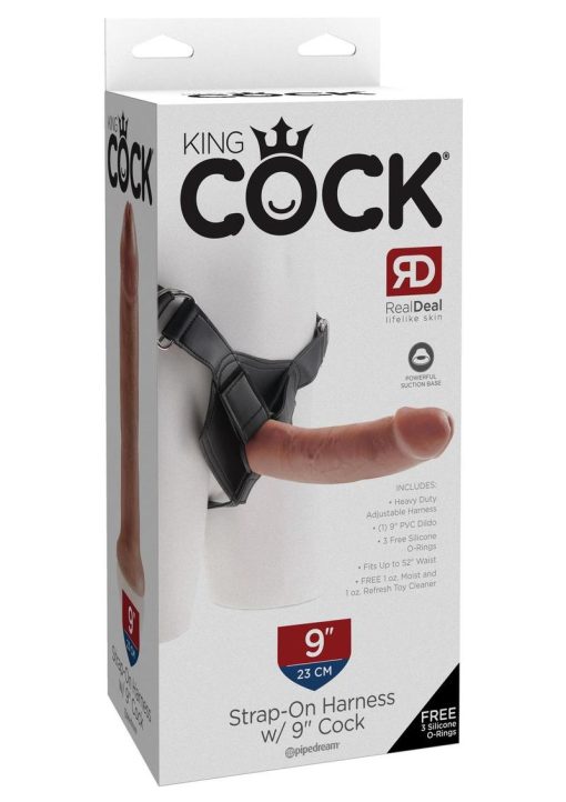 King Cock Strap On Harness With Cock Kit Tan 9 Inches - Image 2