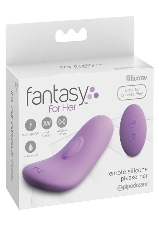 Fantasy For Her Remote Please Her Silicone Rechargeable Waterproof Purple - Image 2