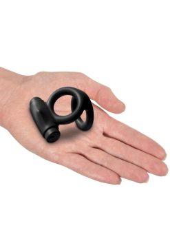 Sir Richard`s Control Rechargeable Vibrating Silicone Cock and Ball Cock Ring - Black