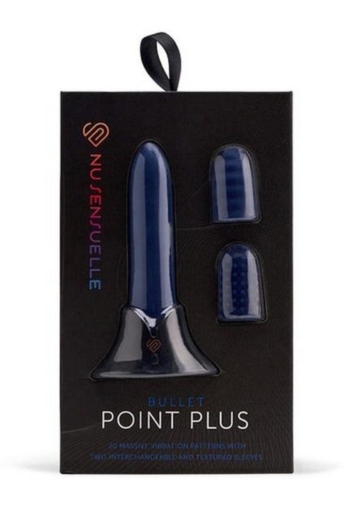 Point Plus 20 Function Bullet Silicone Rechargeable Waterproof Navy Blue - Image 2