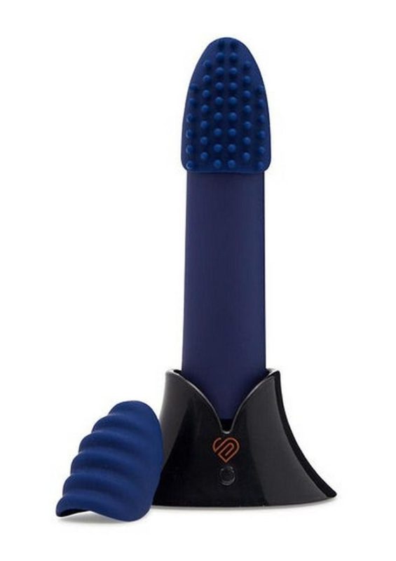 Nu Sensuelle Point Plus Rechargeable Silicone Bullet - Navy Blue