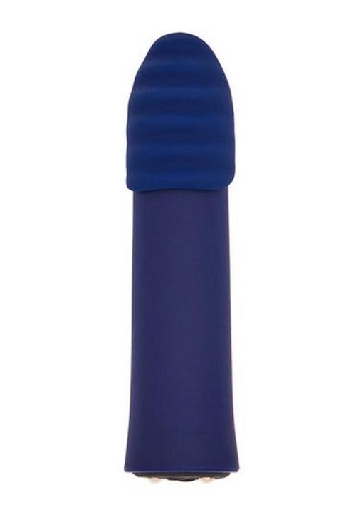 Point Plus 20 Function Bullet Silicone Rechargeable Waterproof Navy Blue - Image 3
