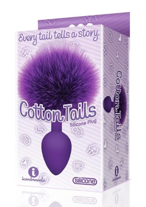 The 9 Cottontails Bunny Tail Plug Purple Anal Plug Non Vibrating Silicone - Image 2