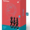Satisfyer Plugs Silicone Textured Anal Plugs Black 3 Each Per Set - Image 2