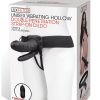 Lux Fetish Unisex Vibrating Hollow Double Penetration Strap-On Dildo With Wired Remote Control Black 9 Inch - Image 2