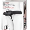 Lux Fetish Unisex Vibrating Hollow Strap-On Dildo With Wired Remote Control Black 9 Inch - Image 2