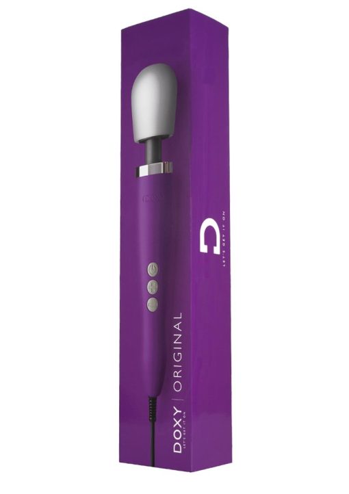 DOXY Plug-In Vibrating Wand Body Massager Purple - Image 2