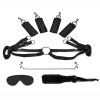 Lux Fetish Bedspreaders Fuzzy Lovers Set (4 piece set) - Black