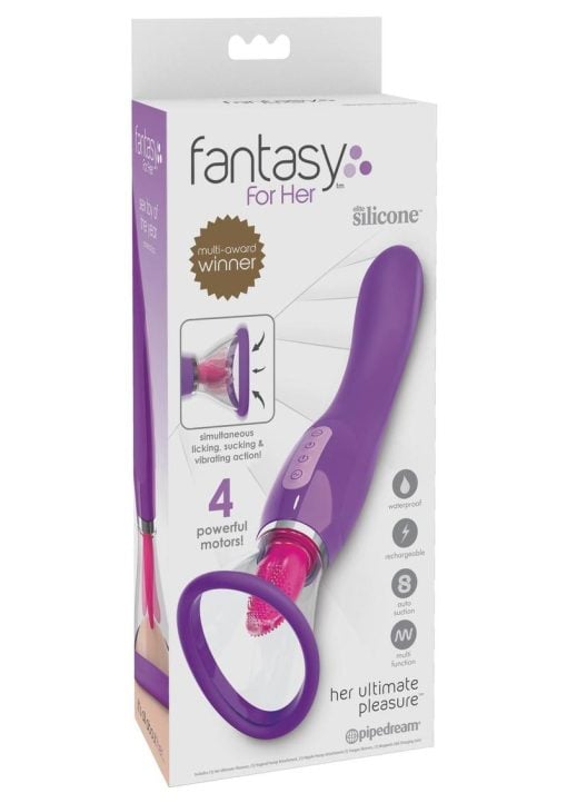 Fantasy For Her Her Ultimate Pleasure Silicone Vibrating Multi Speed USB Rechargeable Clit Stimulator Waterproof Purple - Image 2