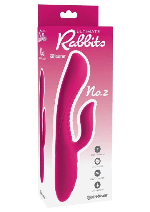Ultimate Rabbits No 2 Fuschia Vibrator Multi Speed Waterproof Rechargeable - Image 2