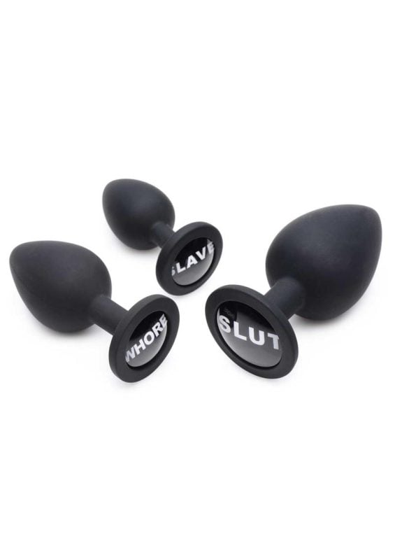 Master Series Dirty Words Anal Plug Set - Black